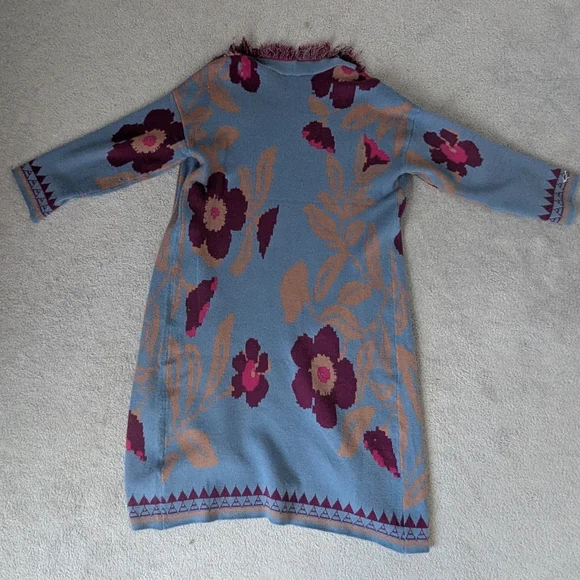 Long Fringe & Floral Cardigan - Picture 3 of 12